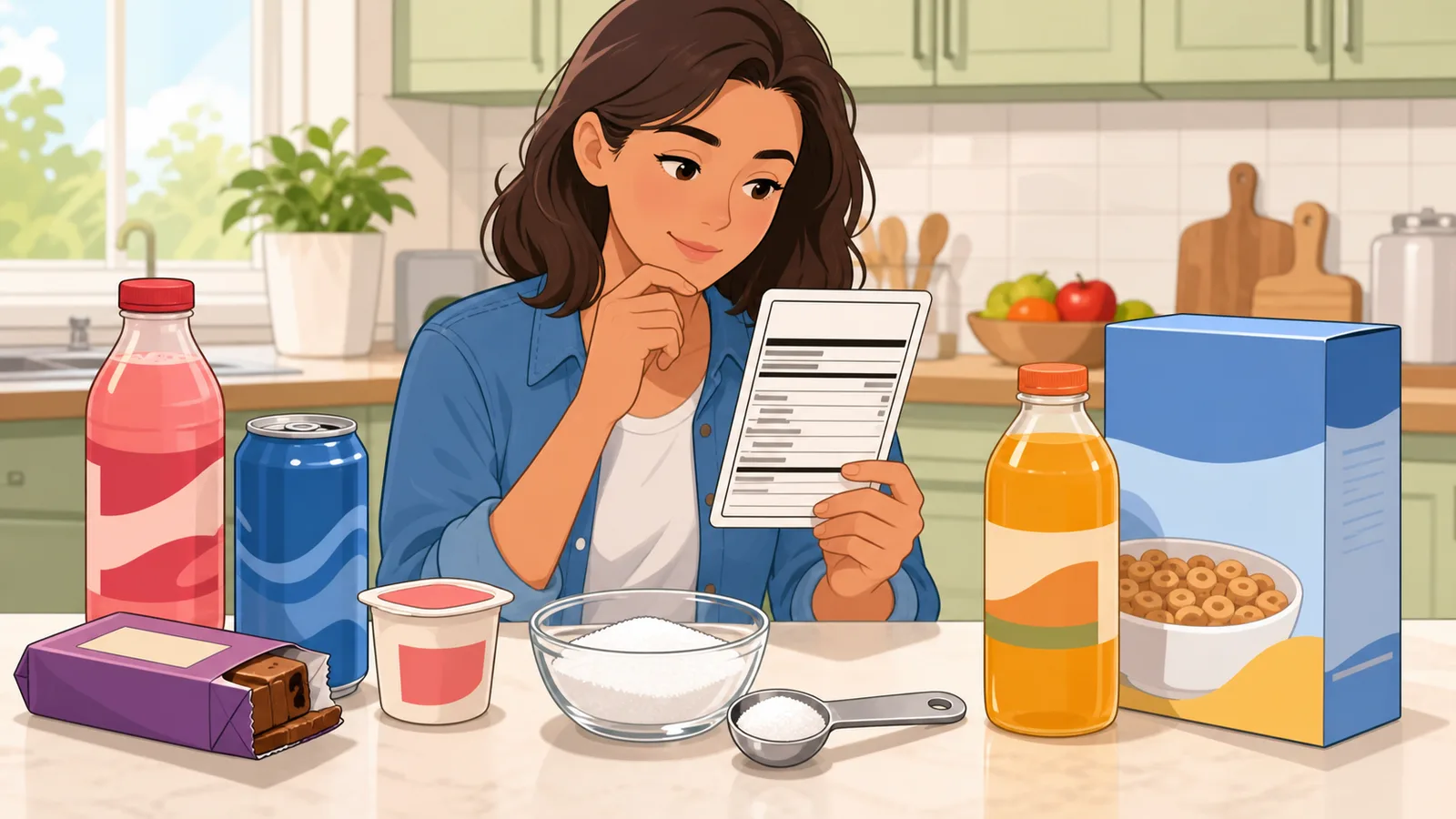 Added Sugar Intake Calculator instructional illustration