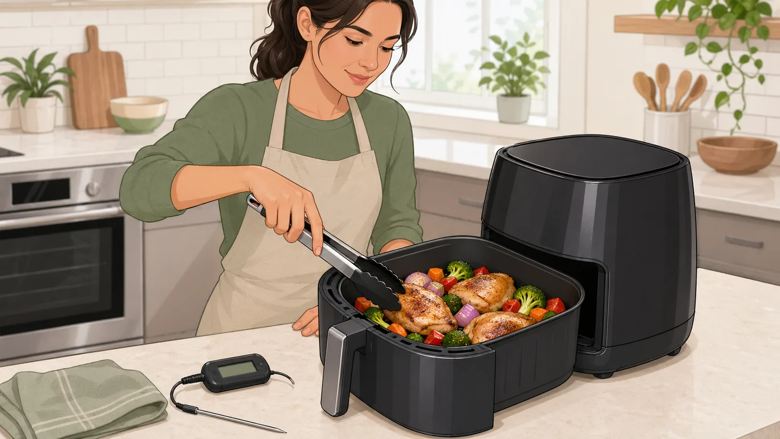 Air Fryer Conversion Calculator instructional illustration