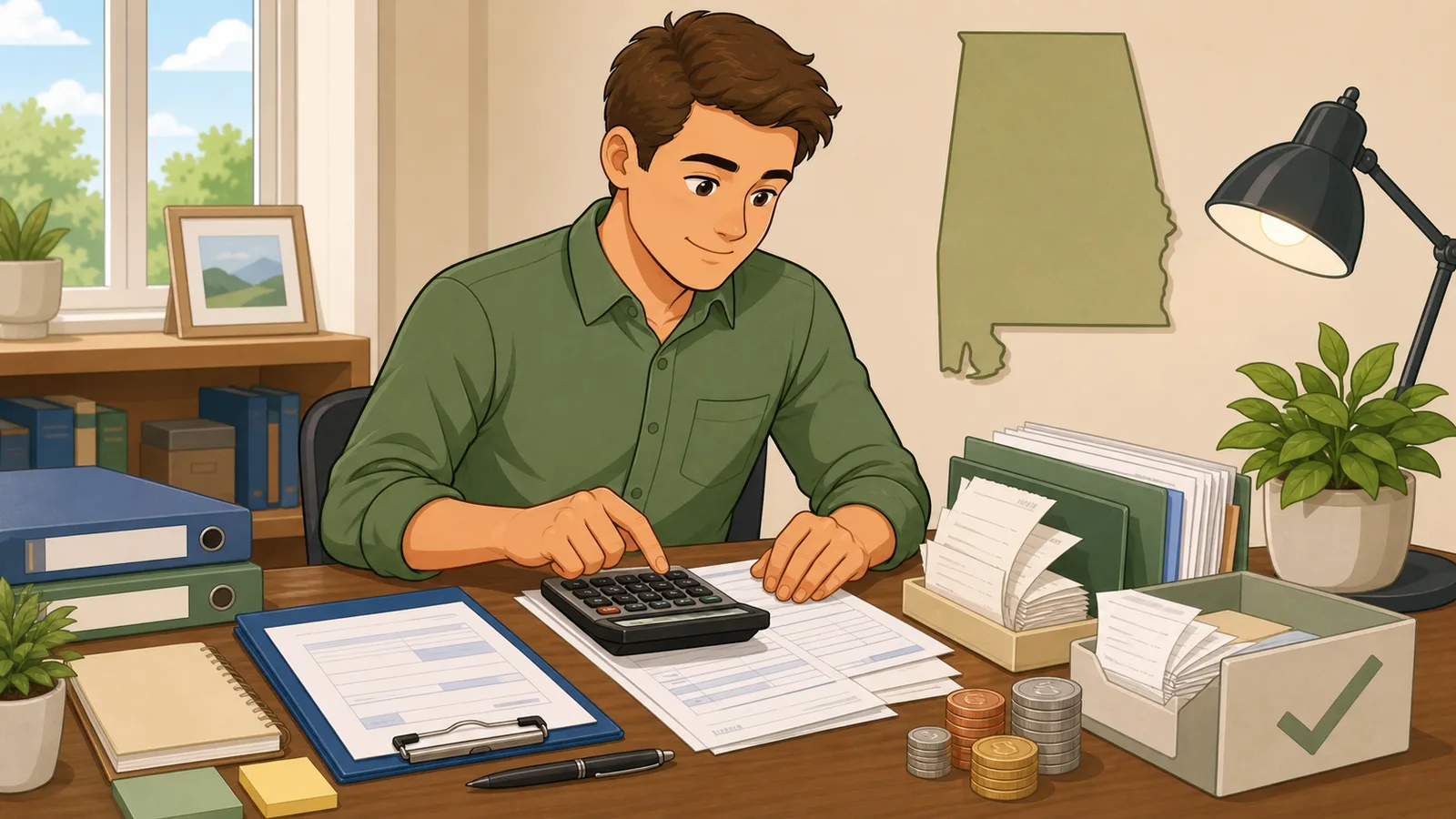 Alabama Tax Calculator instructional illustration