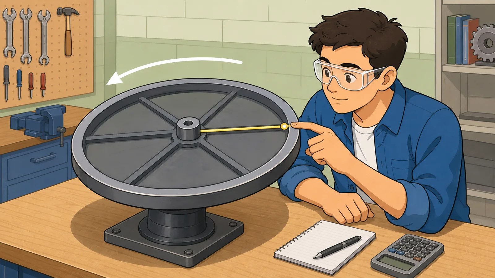 Angular Velocity Calculator instructional illustration