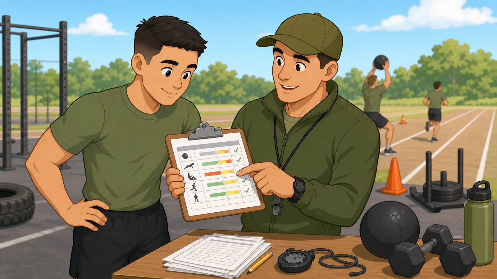 Legacy ACFT Calculator instructional illustration