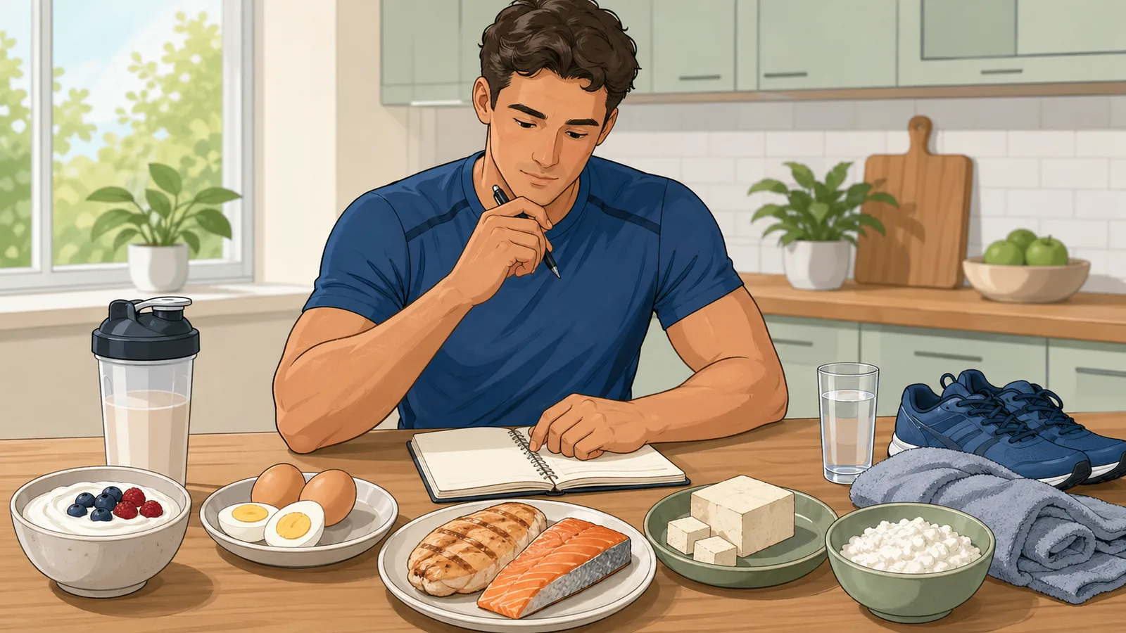 Athlete Protein Calculator instructional illustration