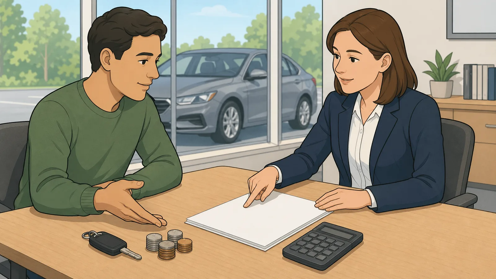 Auto Loan Calculator instructional illustration