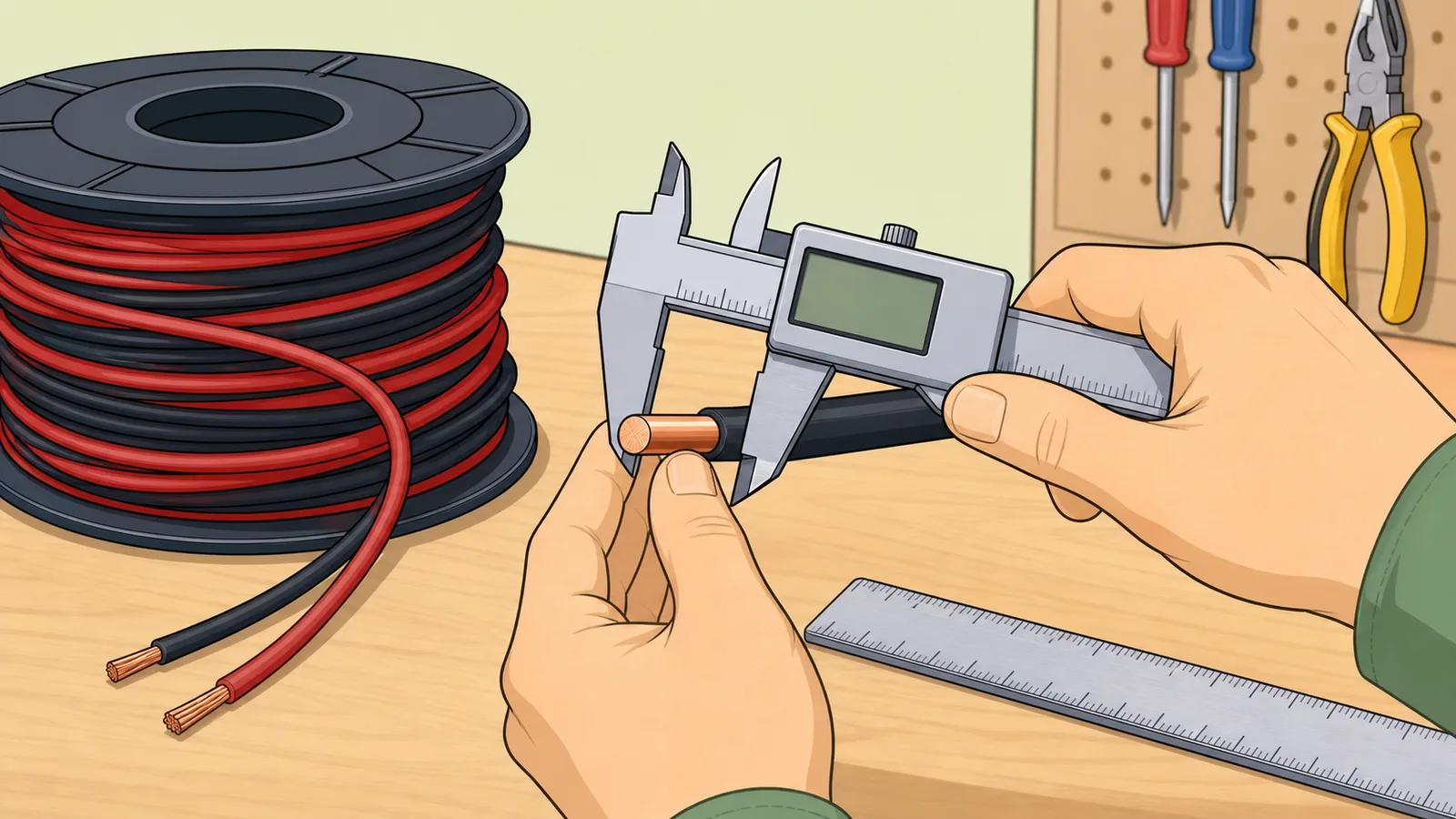 AWG to mm Calculator instructional illustration