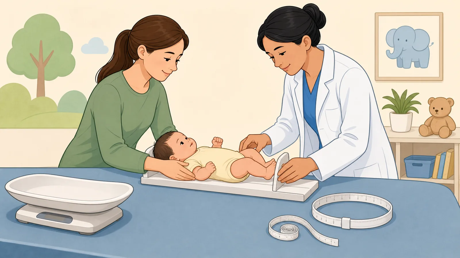 Baby Growth Percentile Calculator instructional illustration
