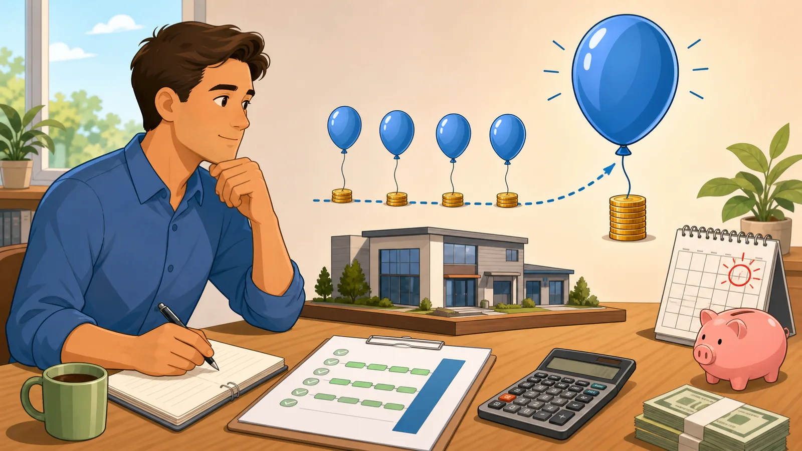 Balloon Payment Calculator instructional illustration