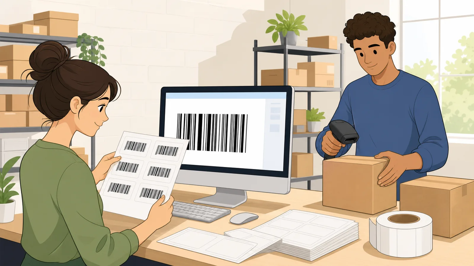Barcode Generator instructional illustration