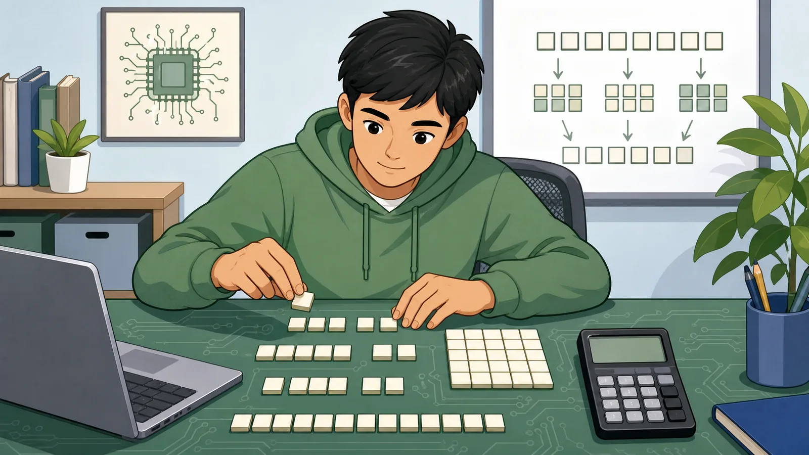 Binary Calculator instructional illustration