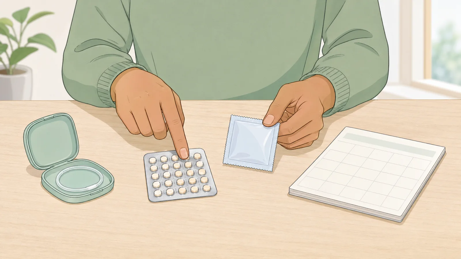 Birth Control Calculator instructional illustration