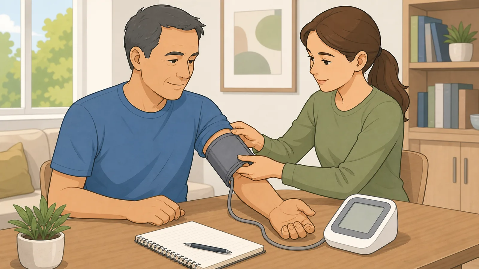 Blood Pressure Calculator instructional illustration