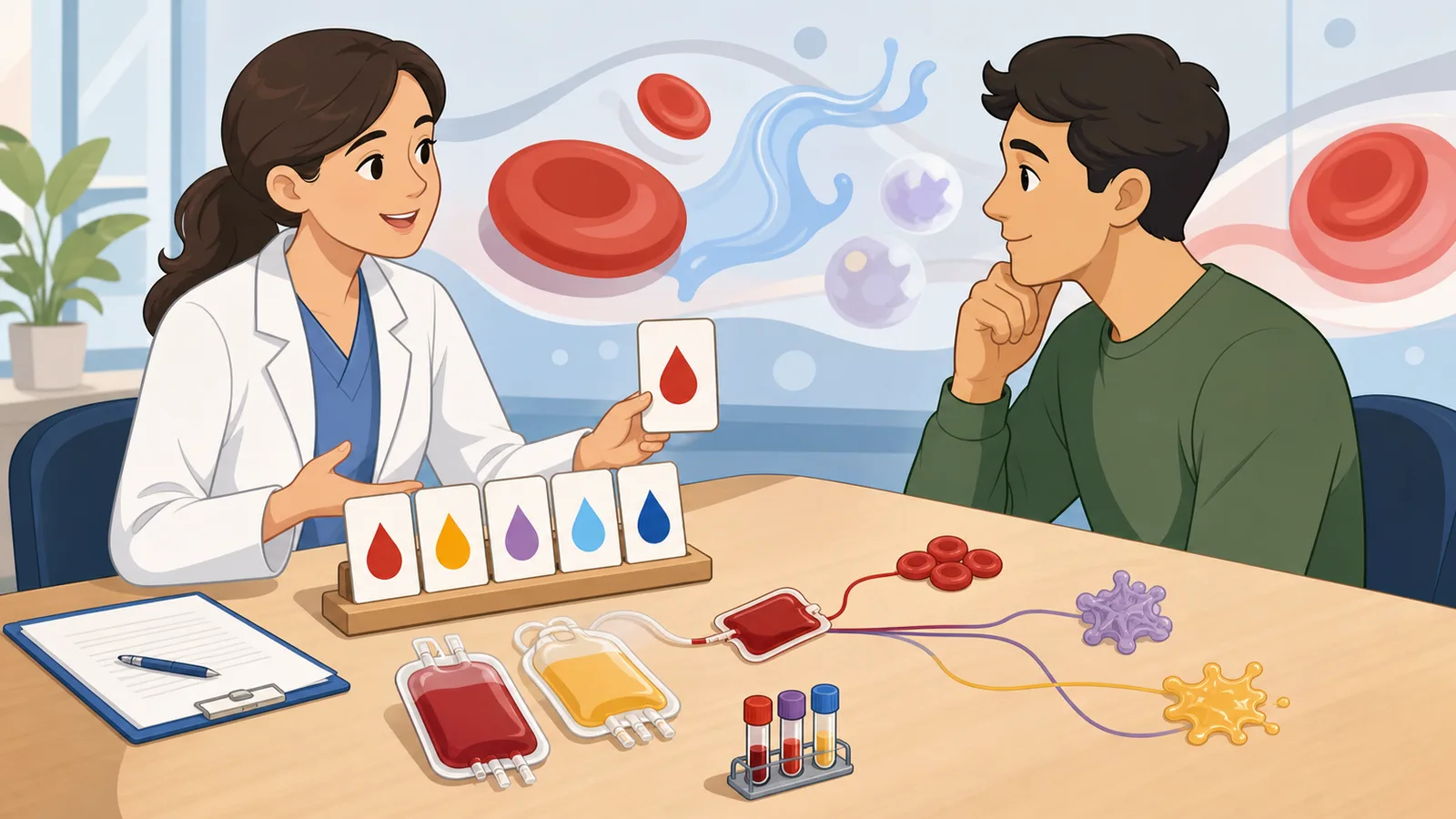 Blood Type Compatibility Calculator instructional illustration