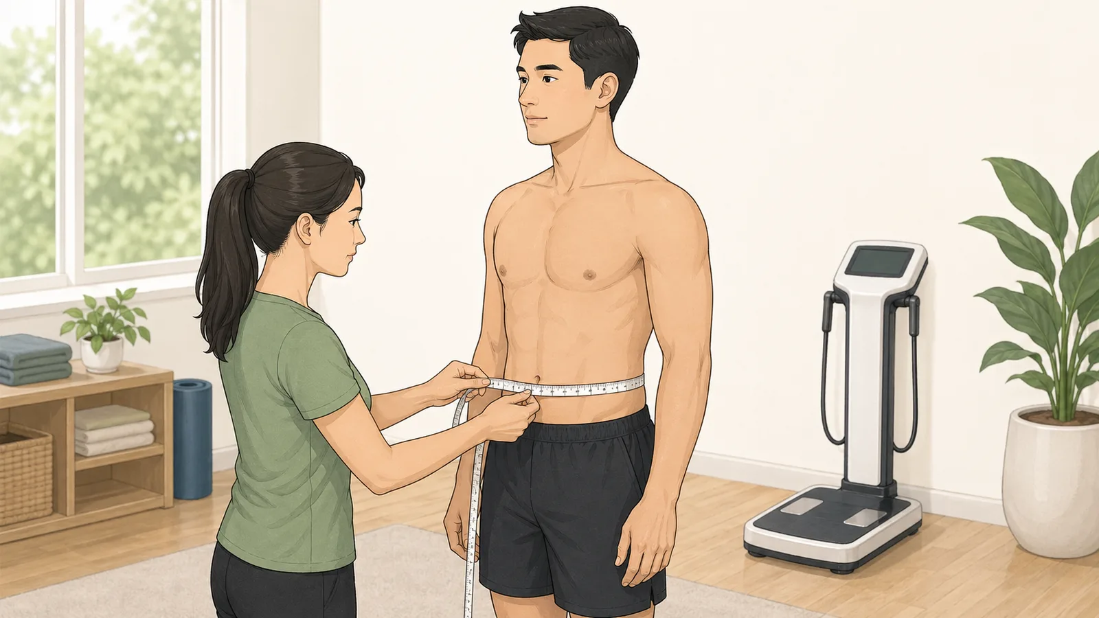 Body Fat Calculator instructional illustration