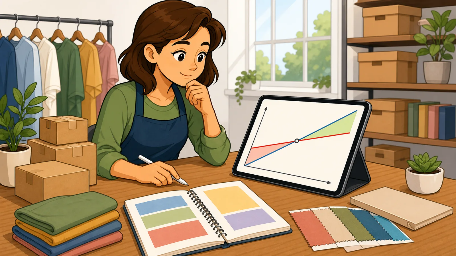 Break Even Calculator instructional illustration