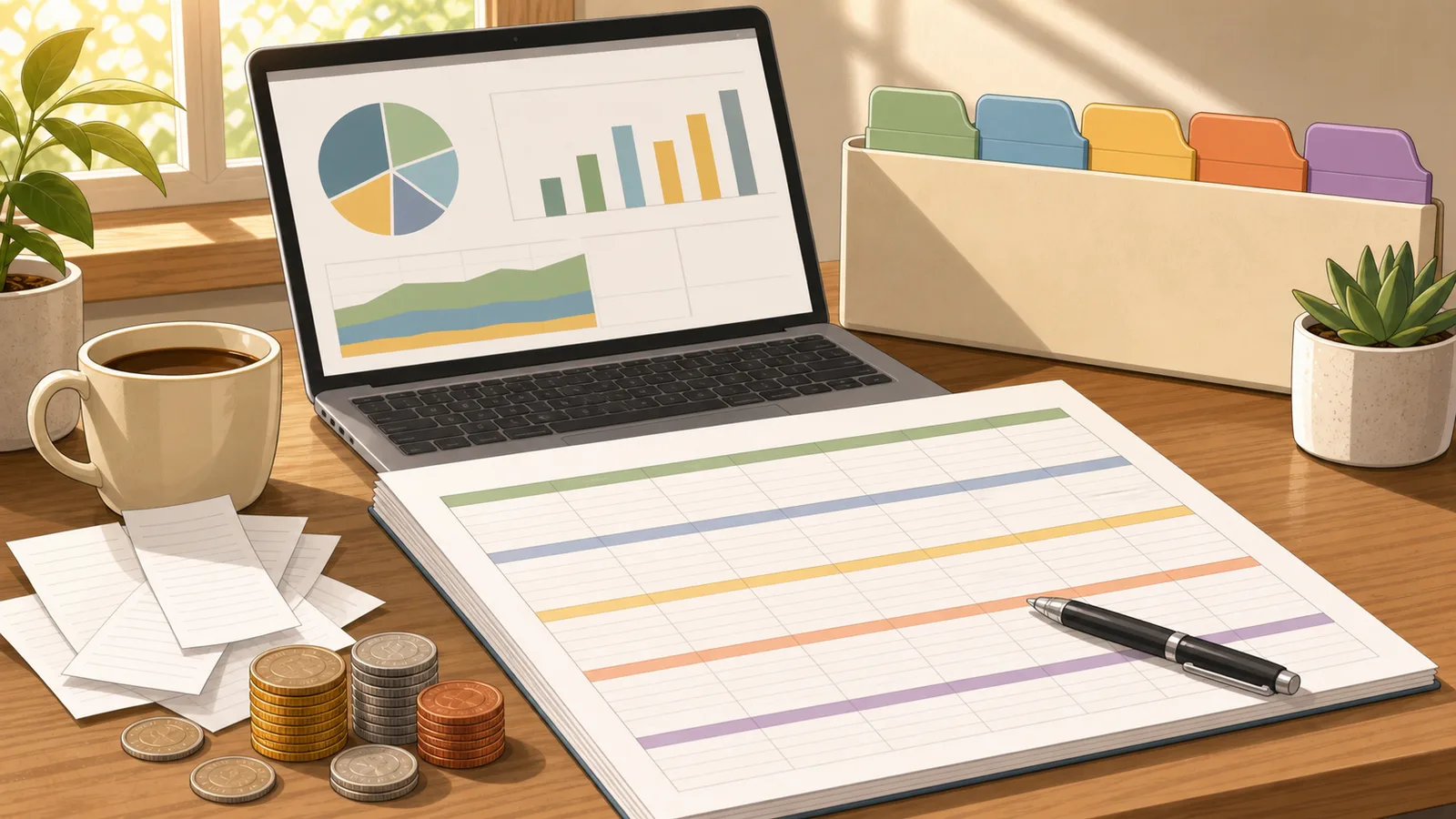 Budget Calculator instructional illustration