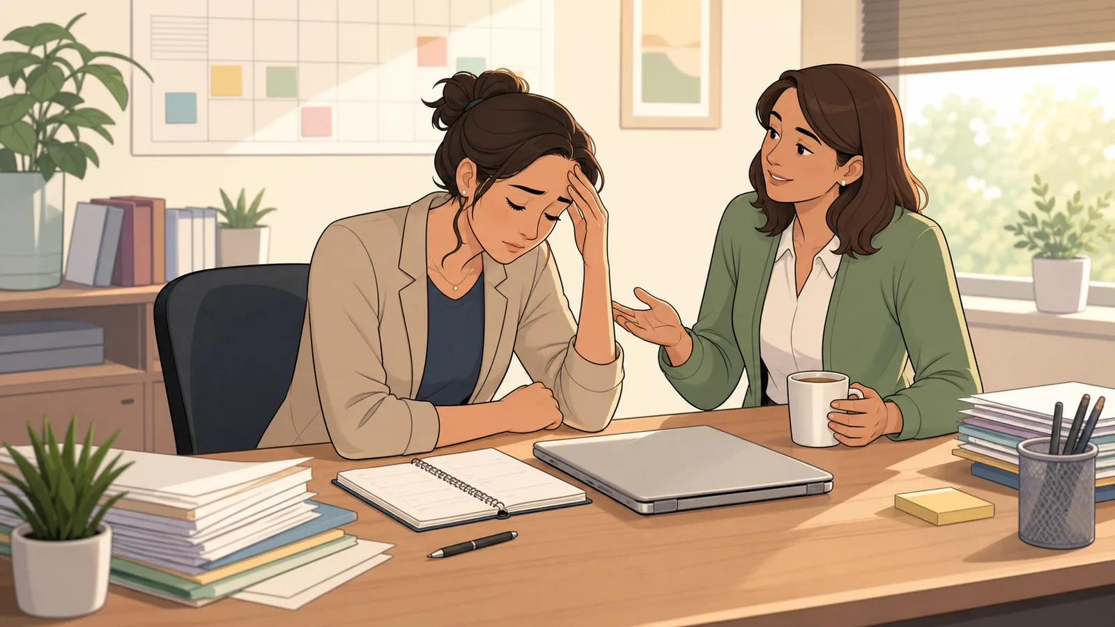 Burnout Assessment Calculator instructional illustration