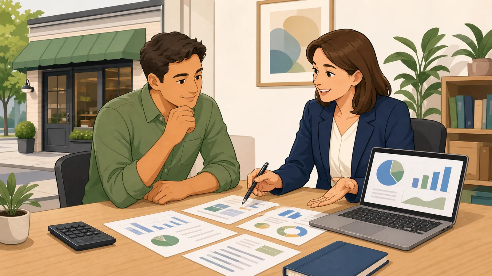 Business Valuation Calculator instructional illustration