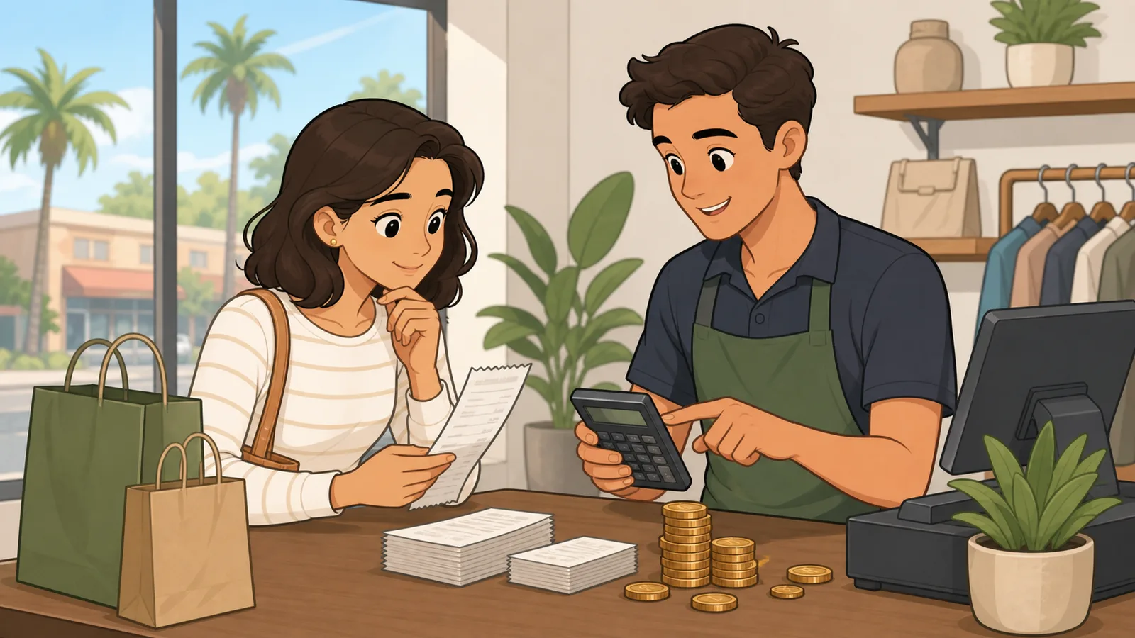 California Sales Tax Calculator instructional illustration