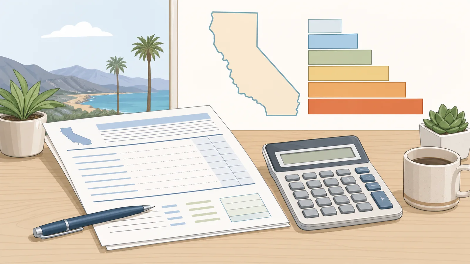 California Tax Calculator instructional illustration