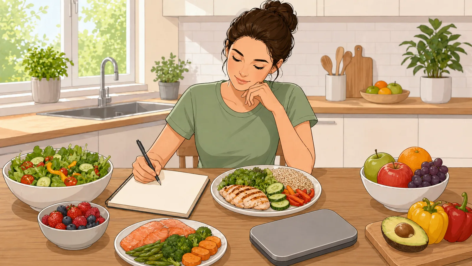 Calorie Calculator instructional illustration