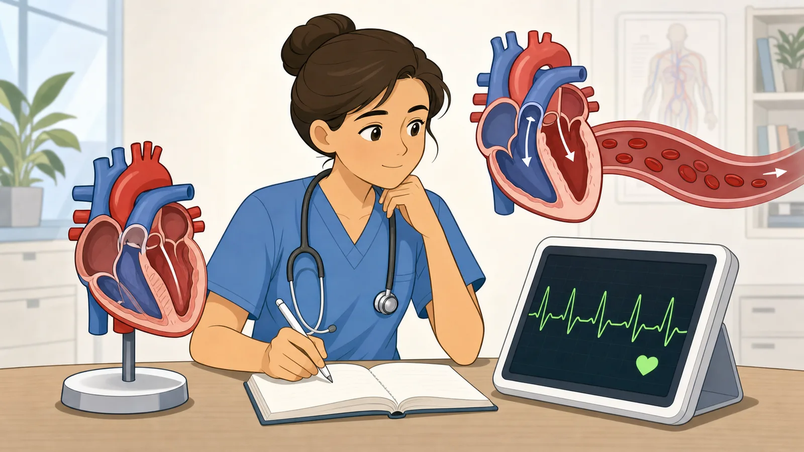 Cardiac Output Calculator instructional illustration