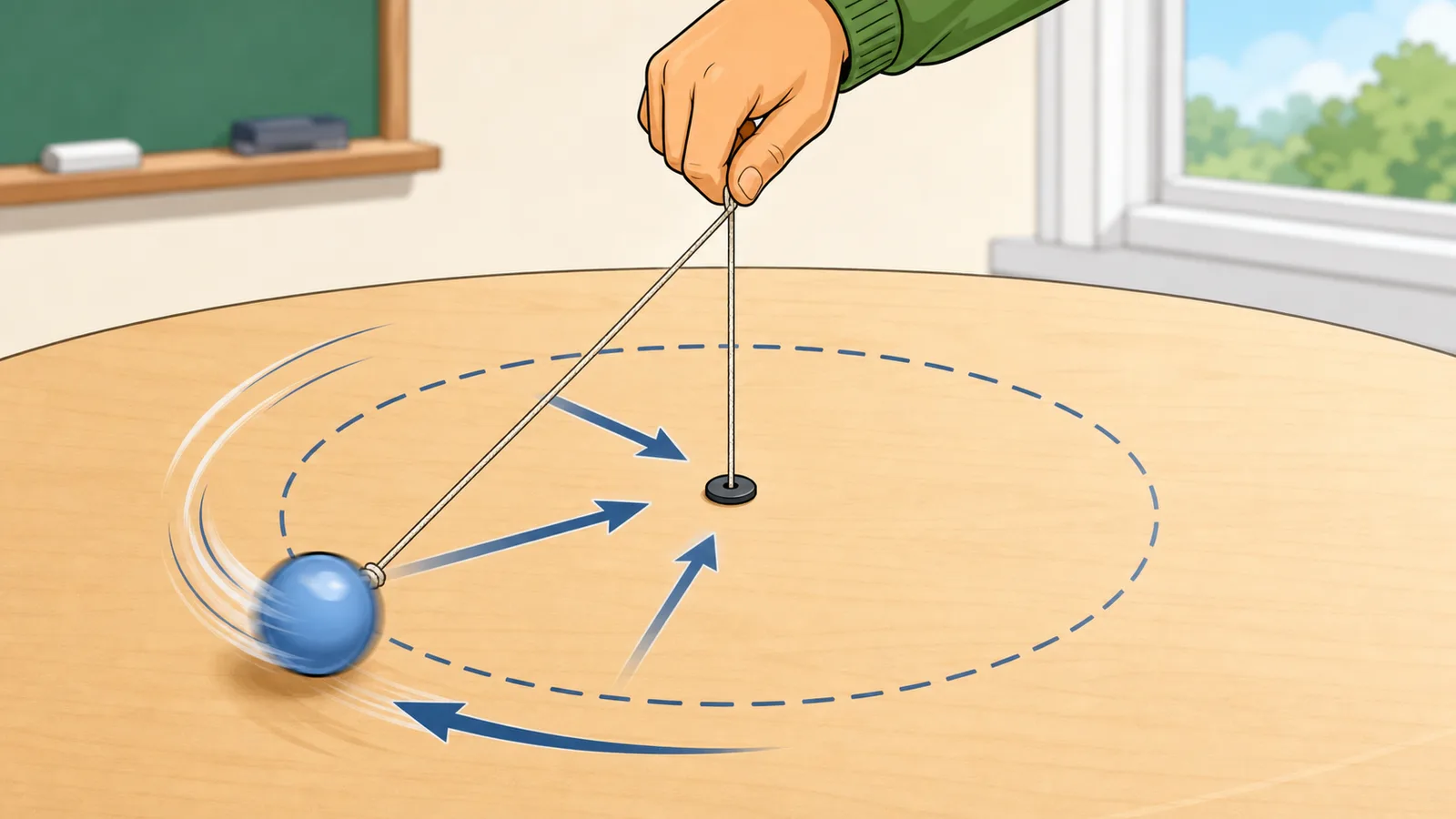 Centripetal Force Calculator instructional illustration