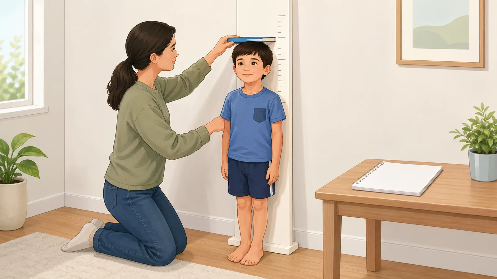 Child Height Percentile Calculator instructional illustration