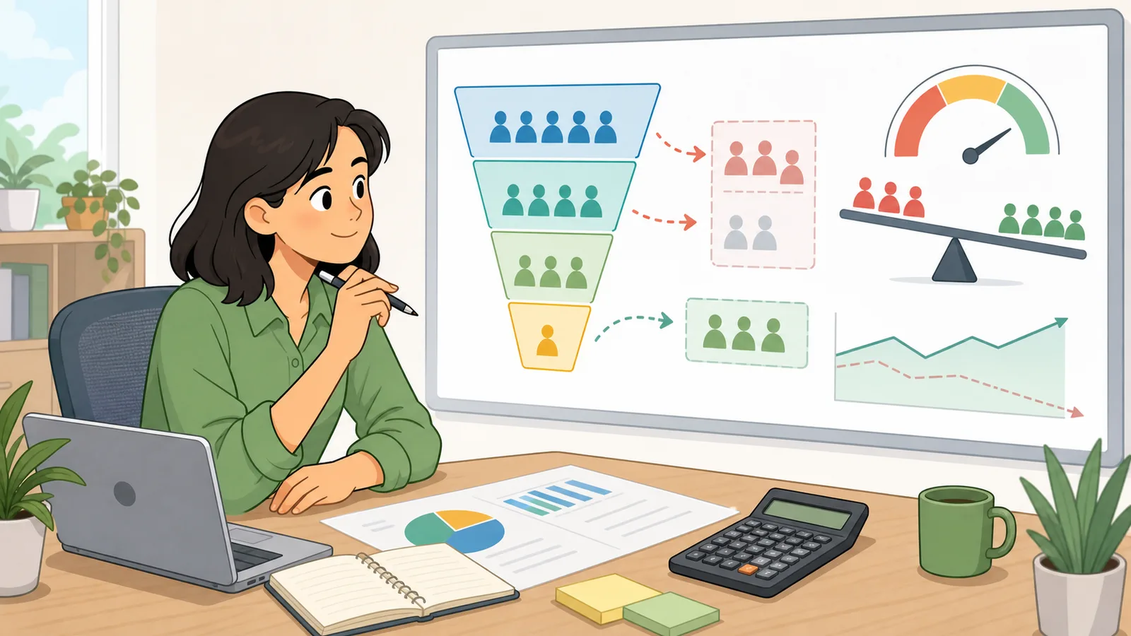 Churn Rate Calculator instructional illustration