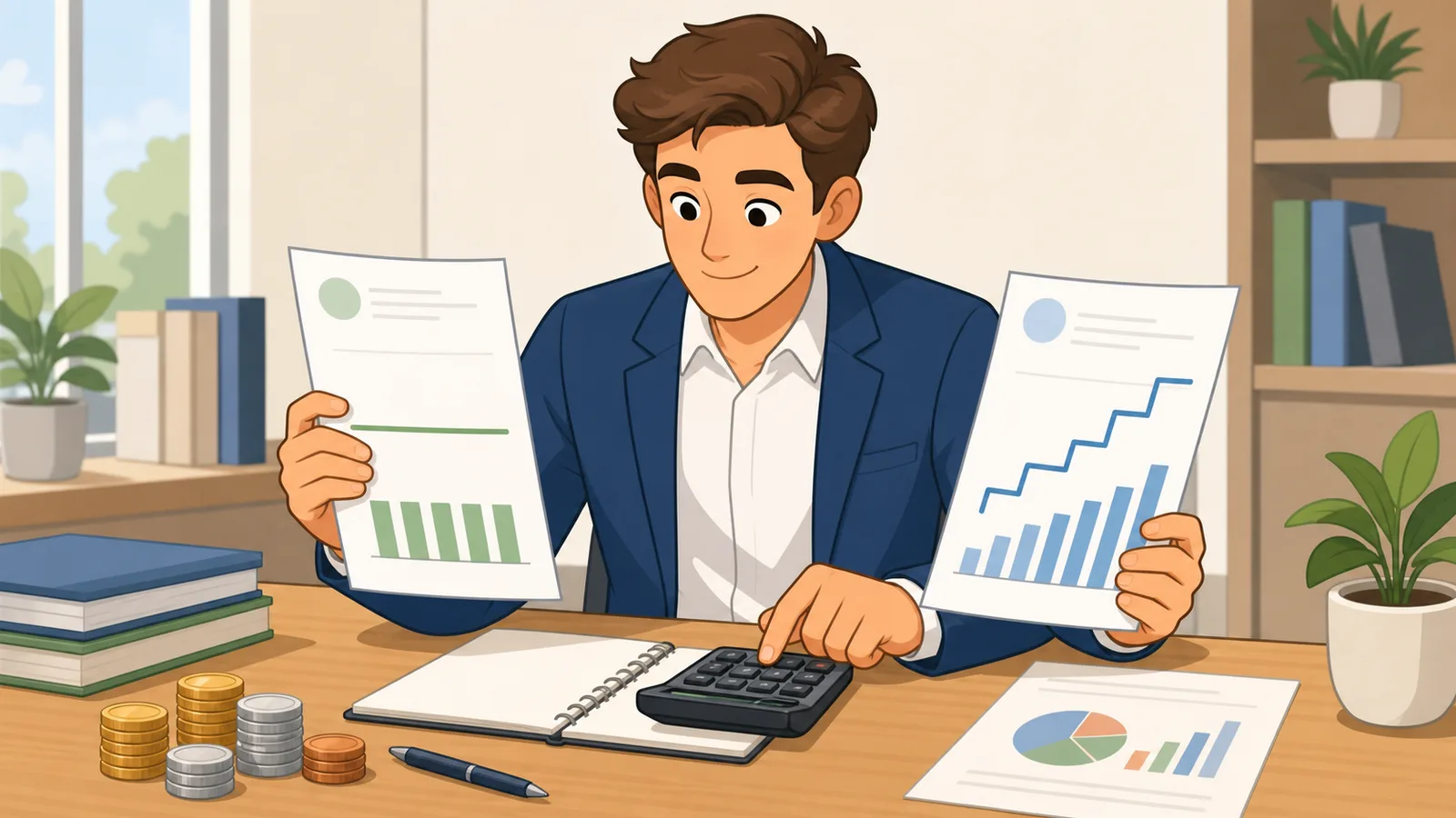 Commission Calculator instructional illustration