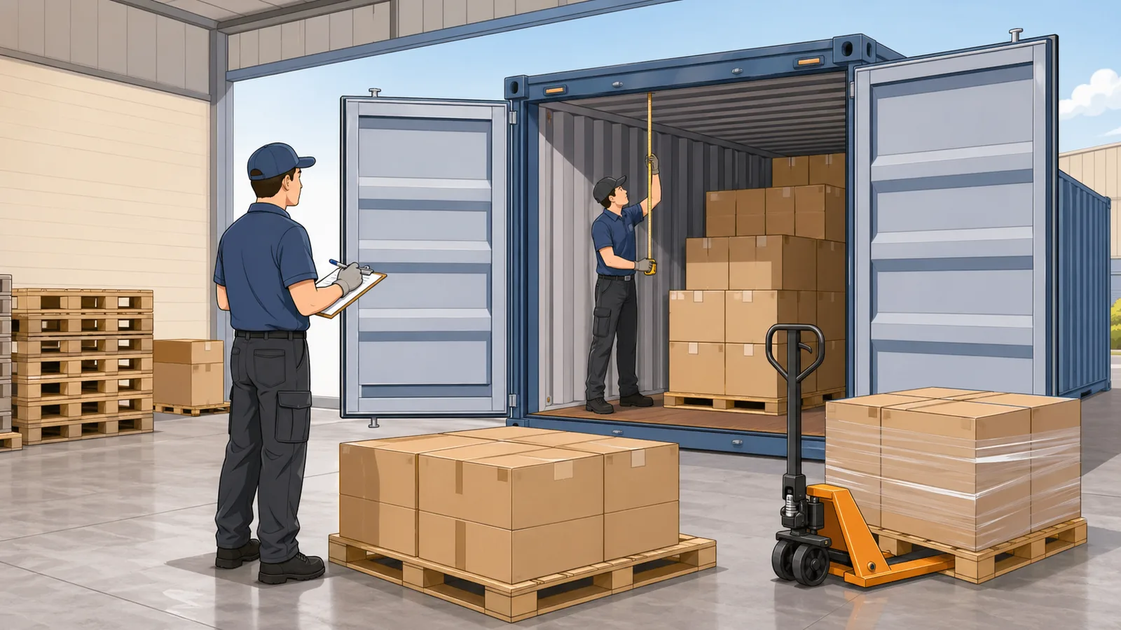 Container Loading Calculator instructional illustration