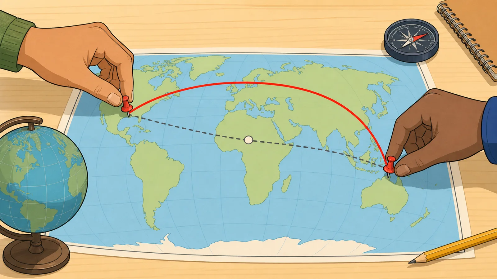 Coordinates Distance Calculator instructional illustration