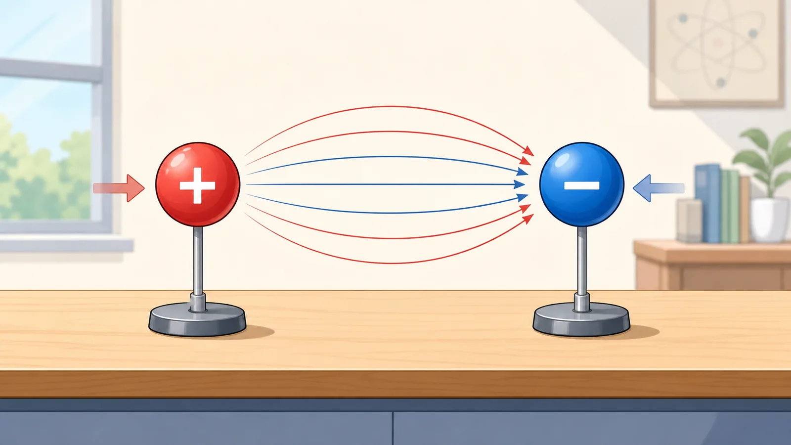 Coulomb's Law Calculator instructional illustration