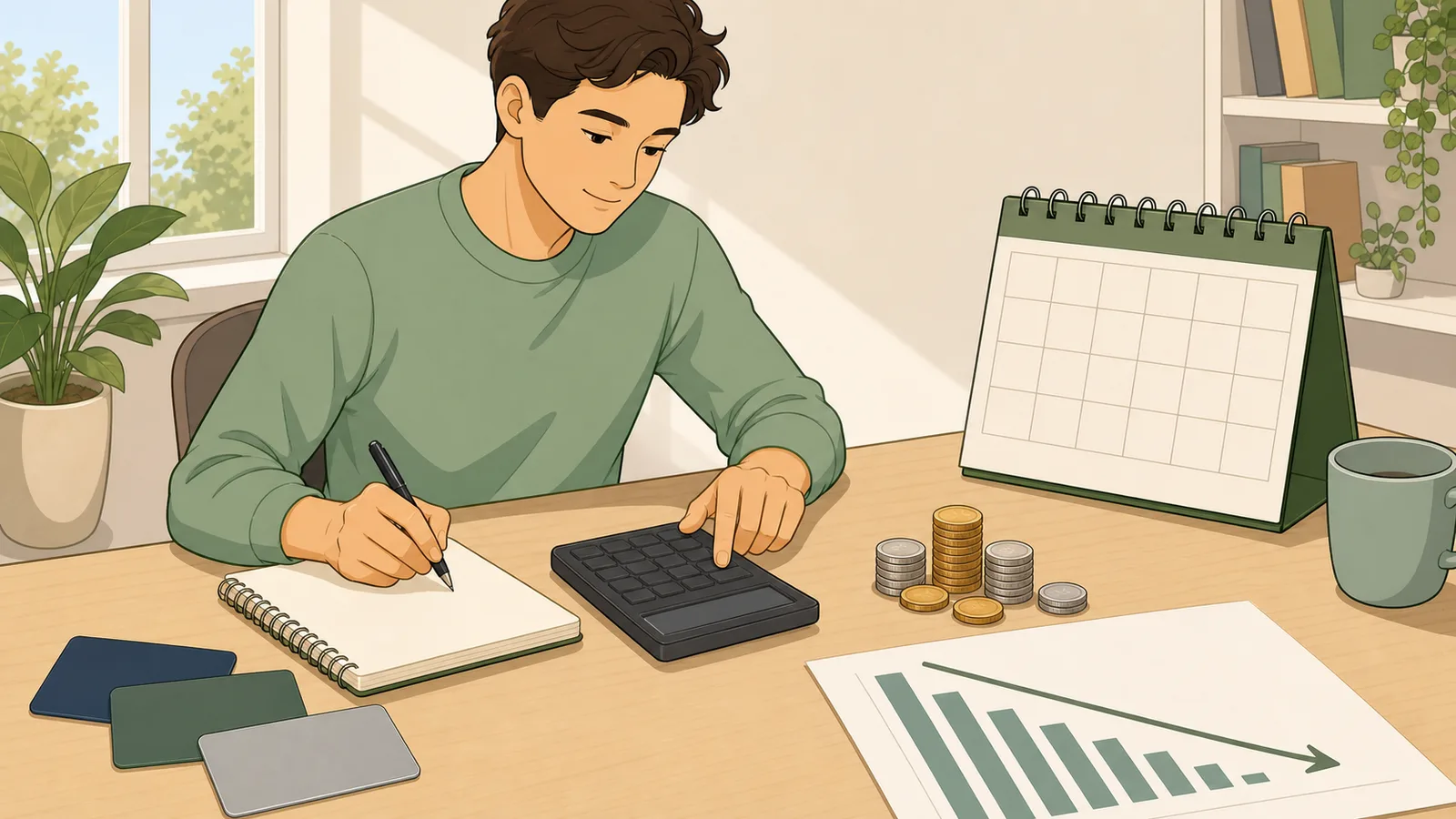 Credit Card Payoff Calculator instructional illustration