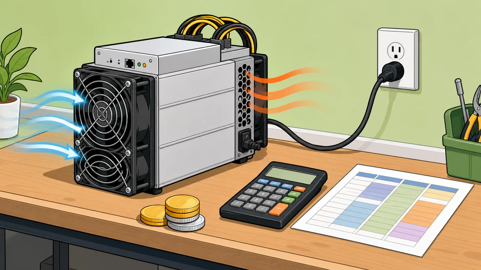 Crypto Mining Profitability Calculator instructional illustration
