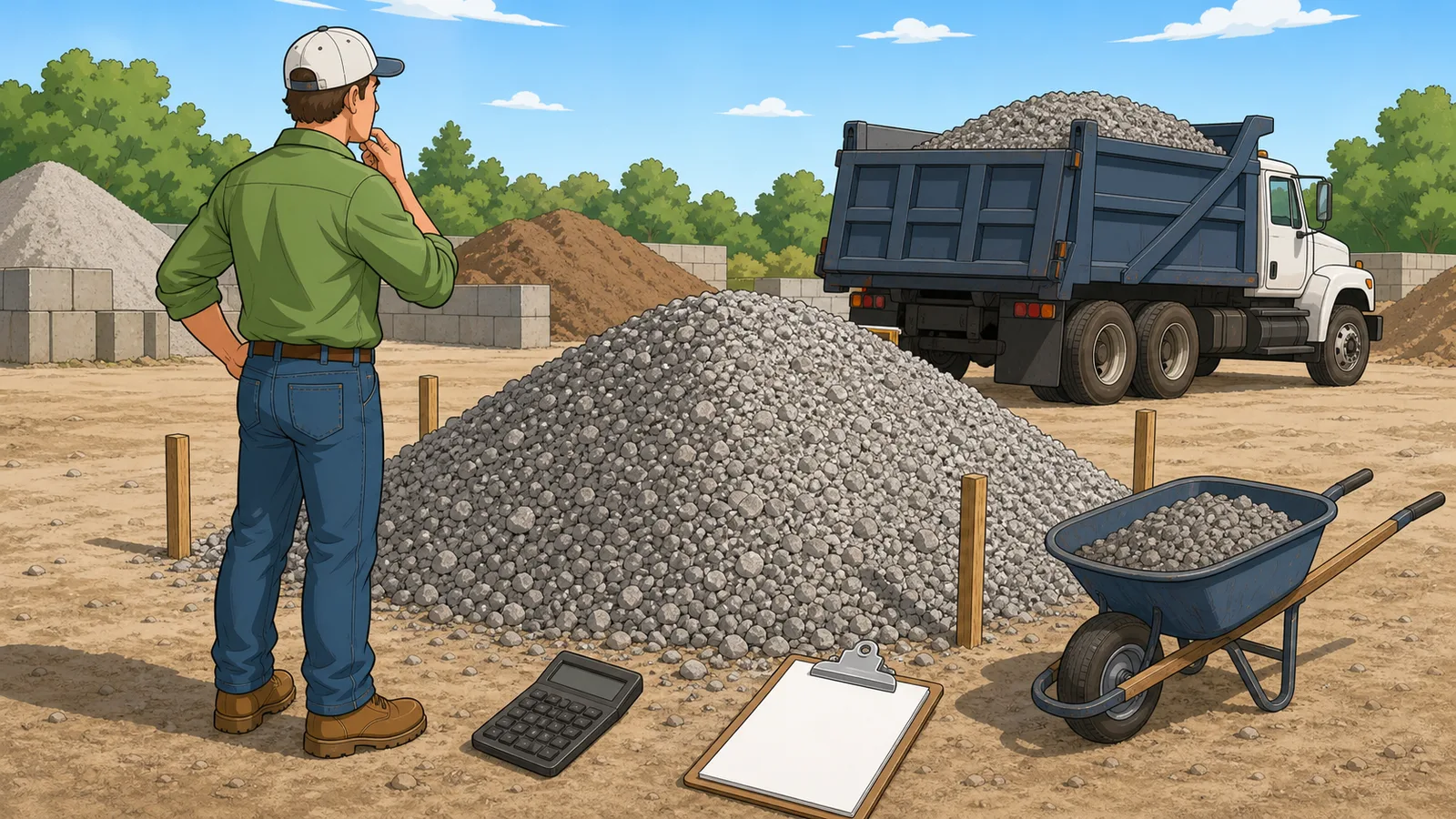 Cubic Yards to Tons Calculator instructional illustration