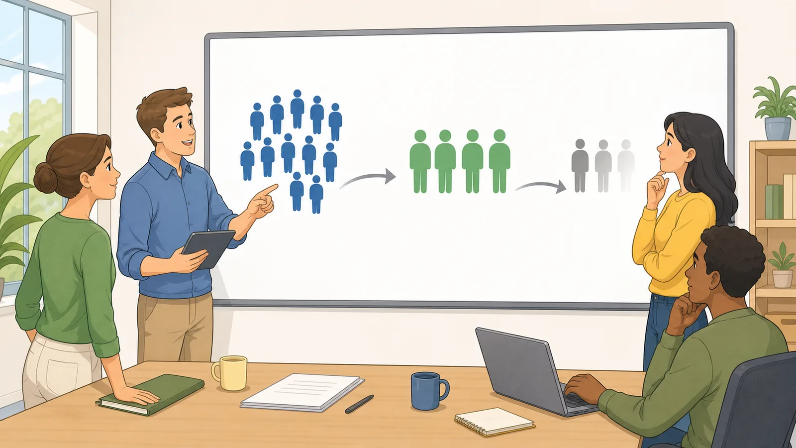 Customer Retention Rate Calculator instructional illustration