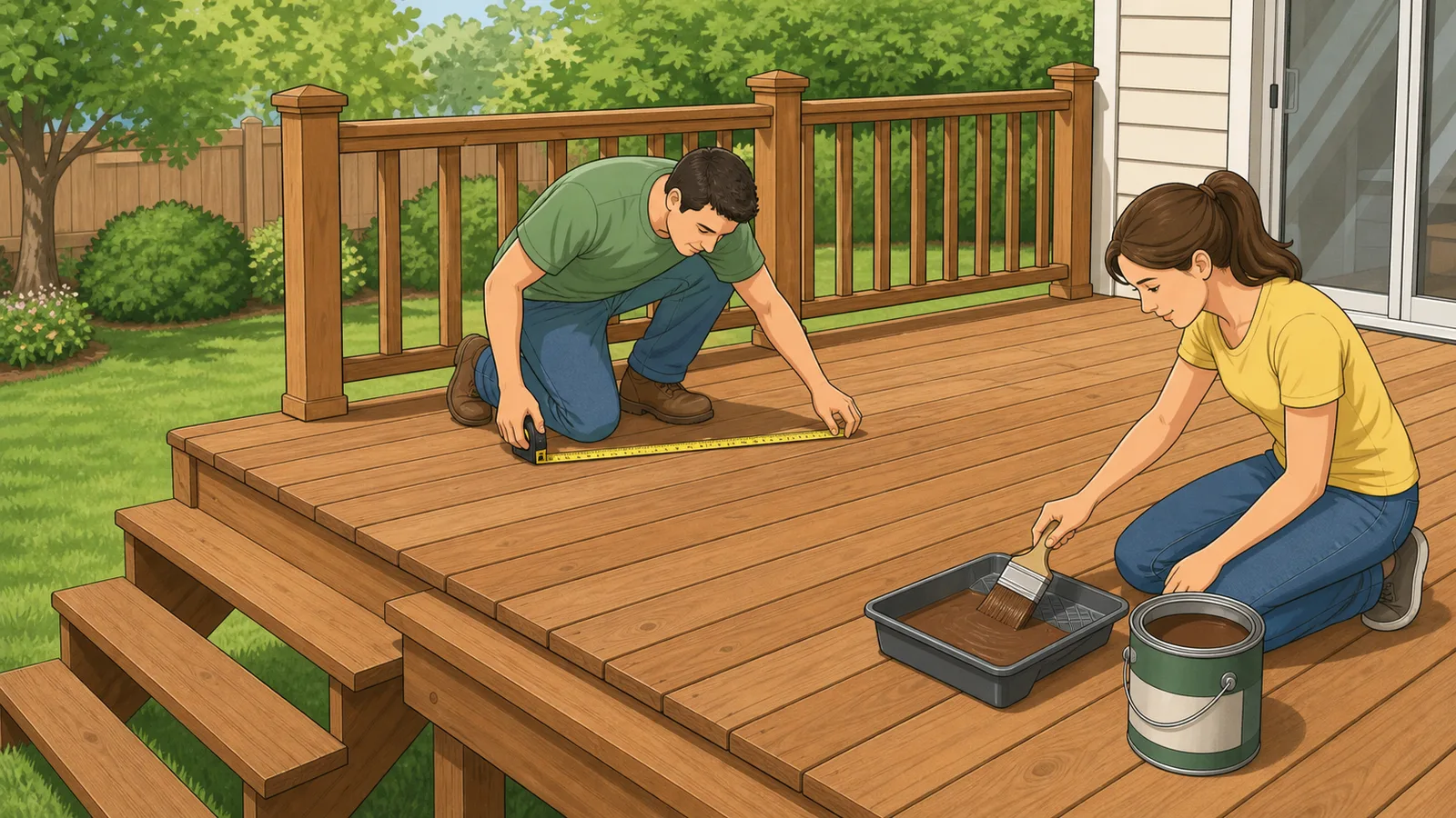 Deck Stain Calculator instructional illustration