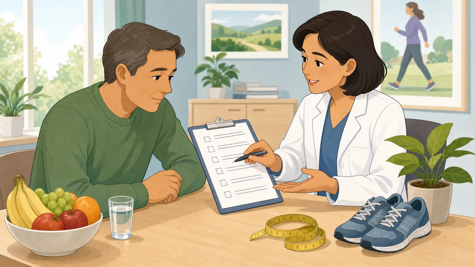 Diabetes Risk Calculator instructional illustration