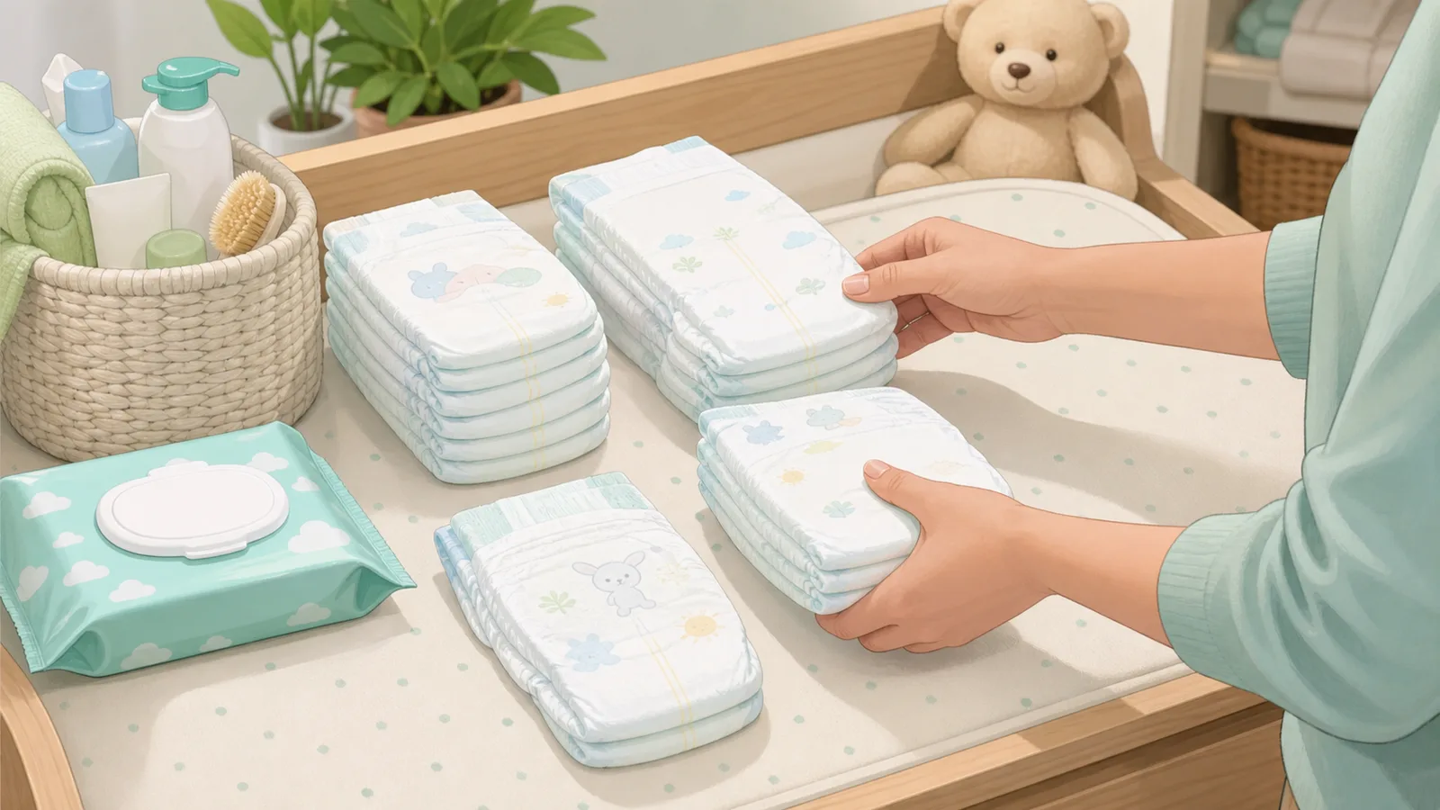 Diaper Calculator instructional illustration