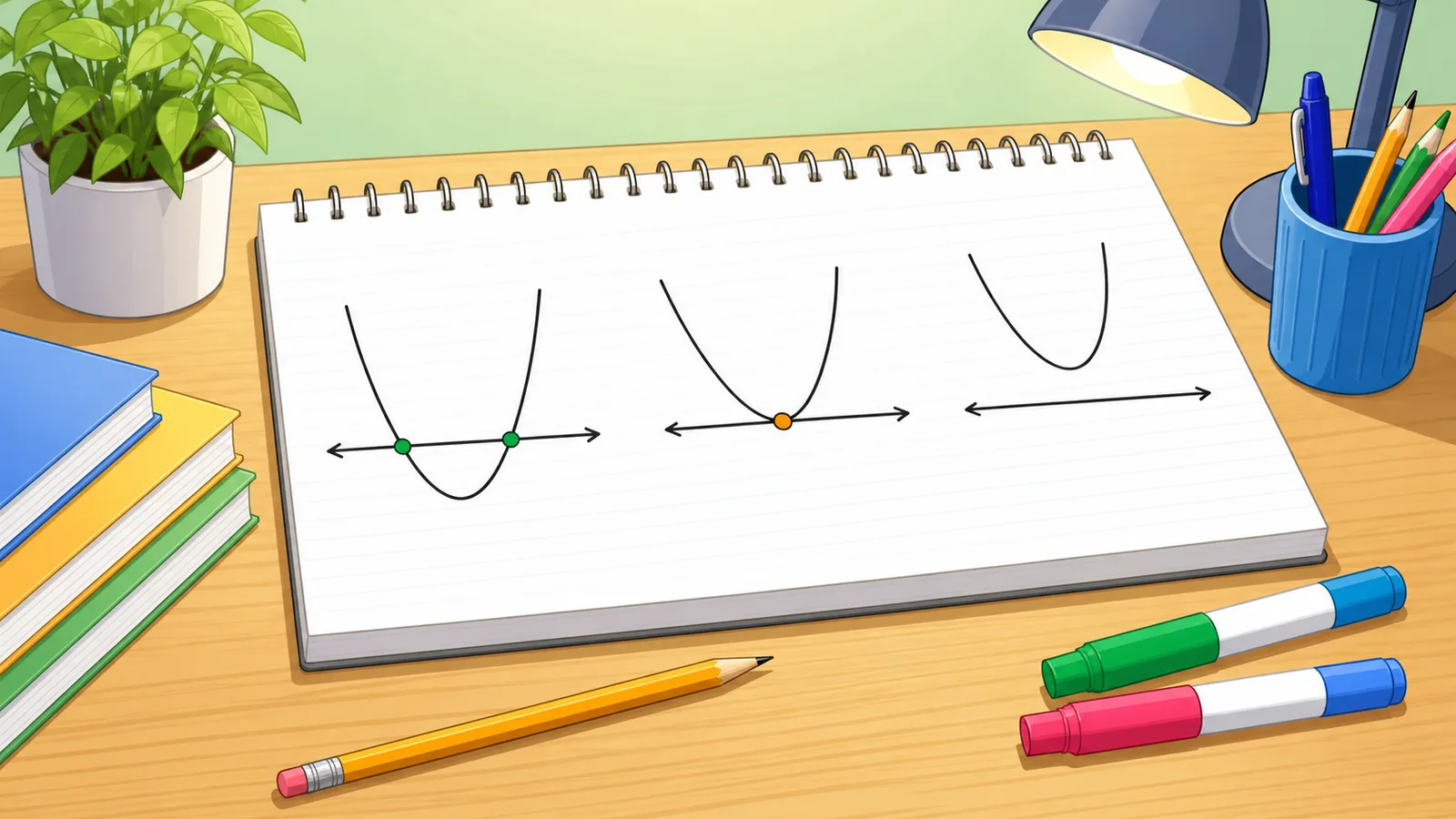 Discriminant Calculator instructional illustration