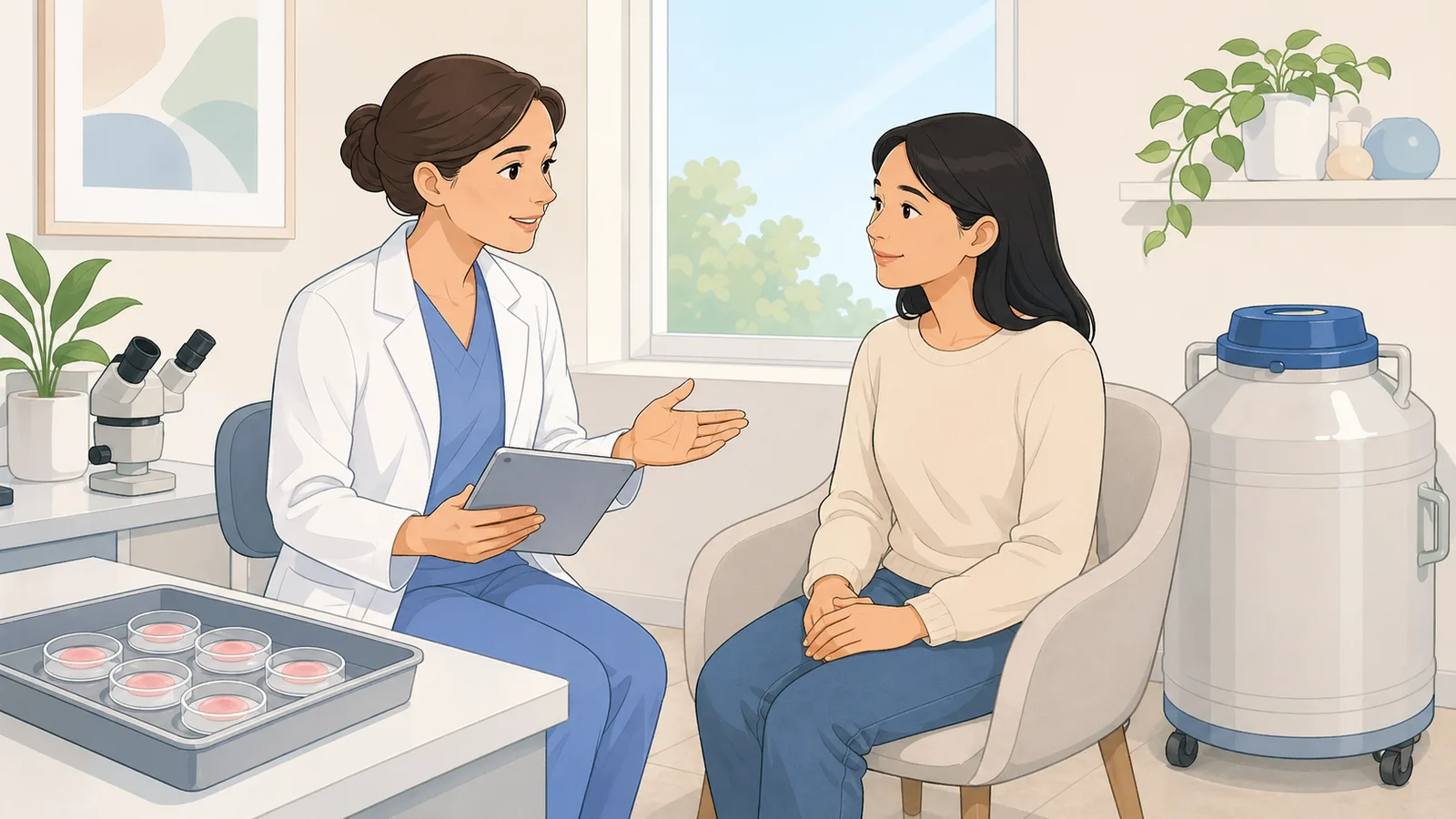 Egg Freezing Calculator instructional illustration
