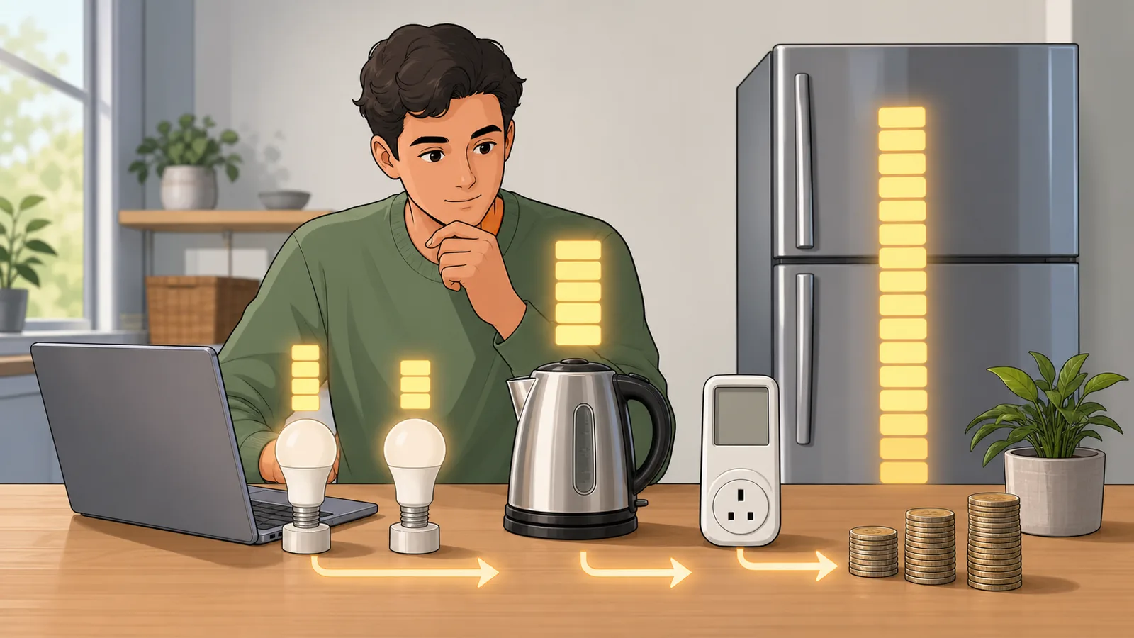 Electricity Usage Converter instructional illustration