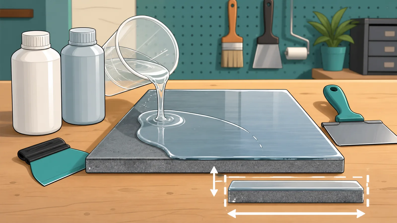 Epoxy Resin Calculator instructional illustration