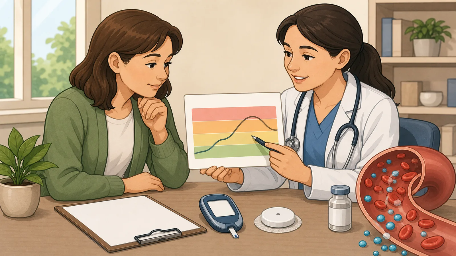 Estimated Average Glucose Calculator instructional illustration