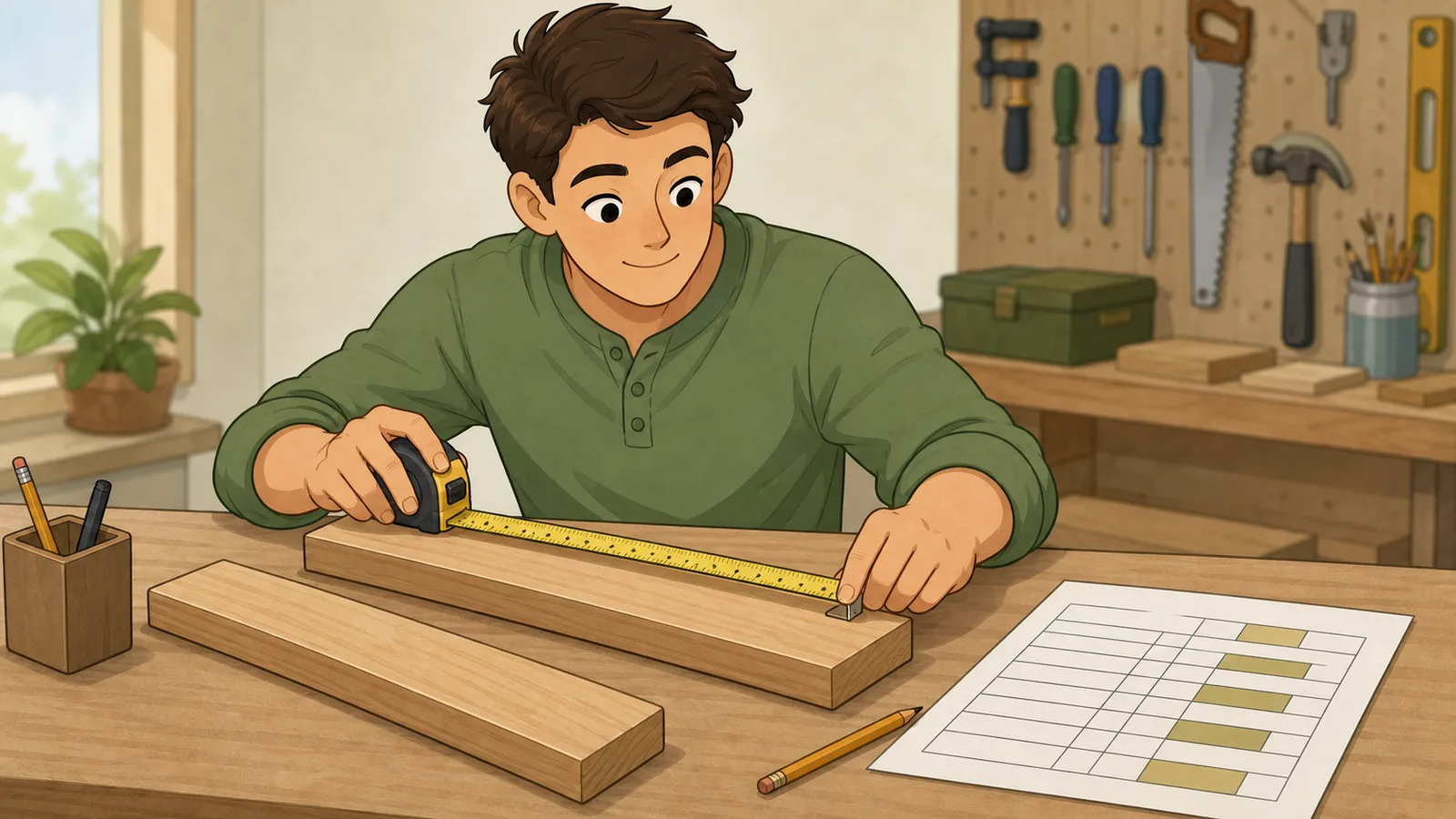 Feet and Inches Calculator instructional illustration