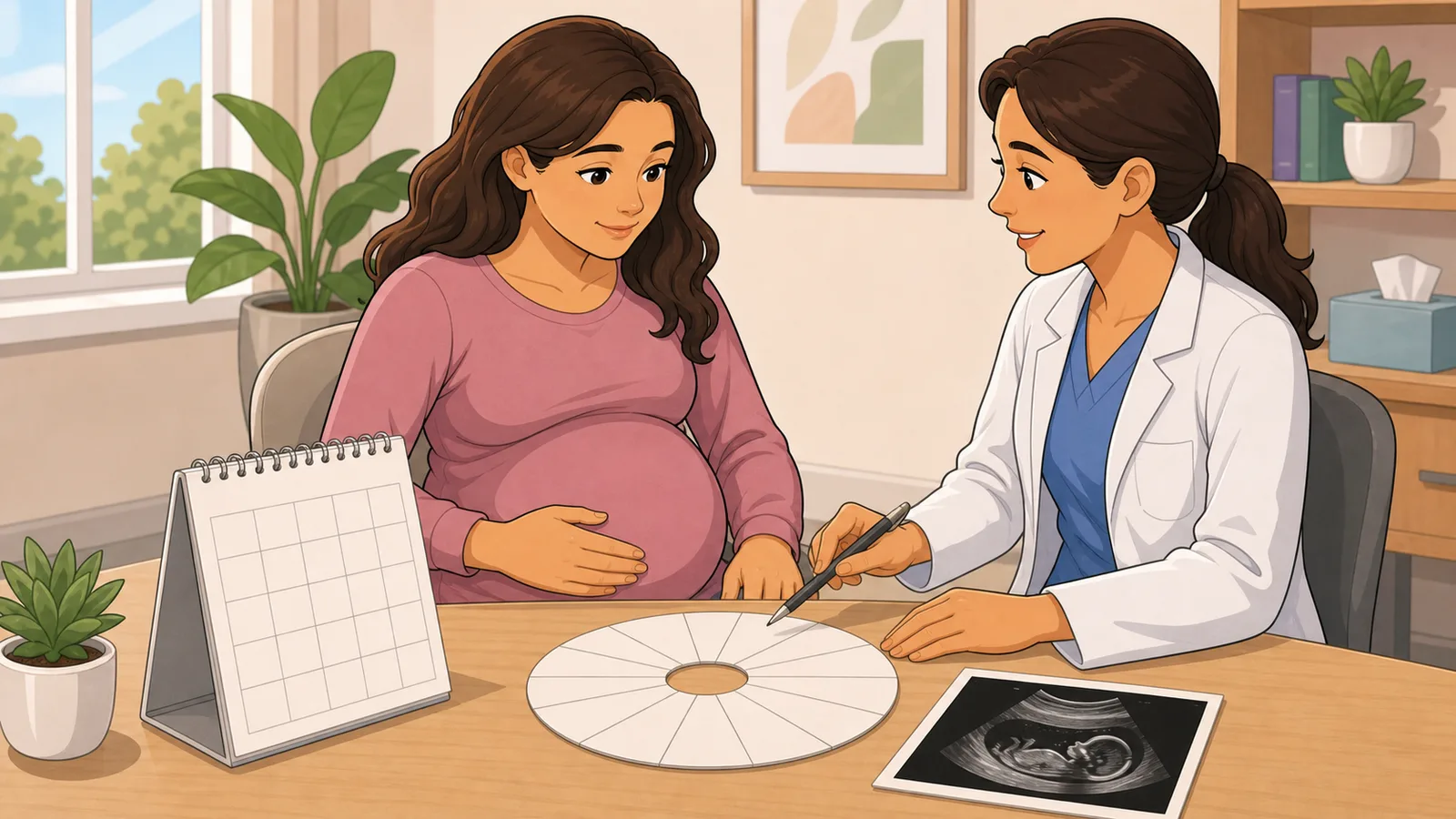 Gestational Age Calculator instructional illustration