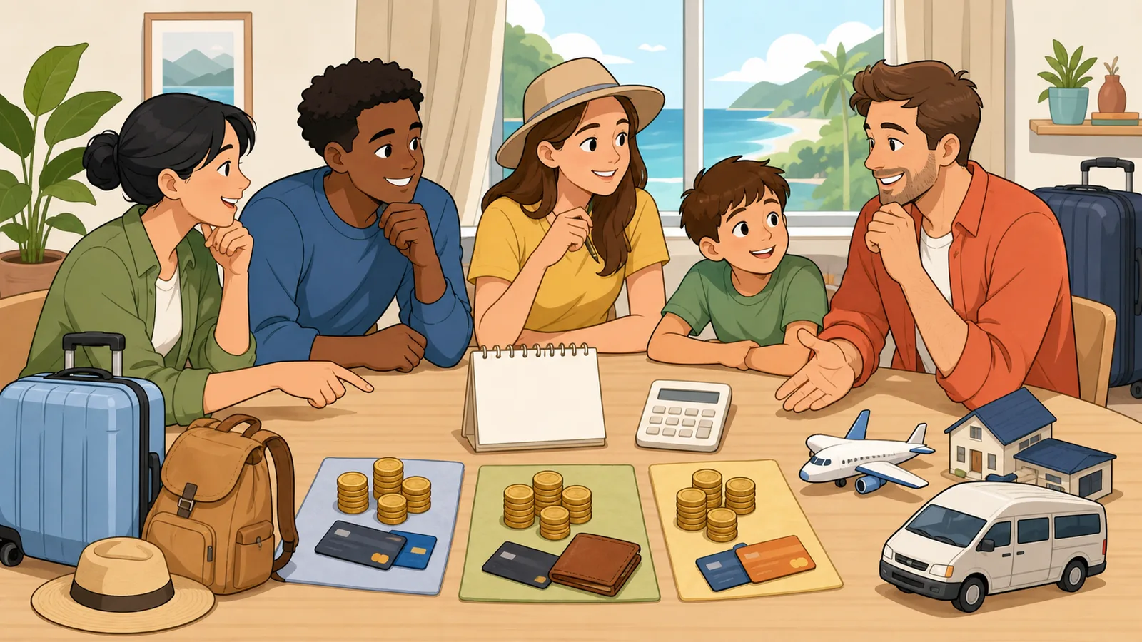 Holiday Cost Per Person Calculator instructional illustration