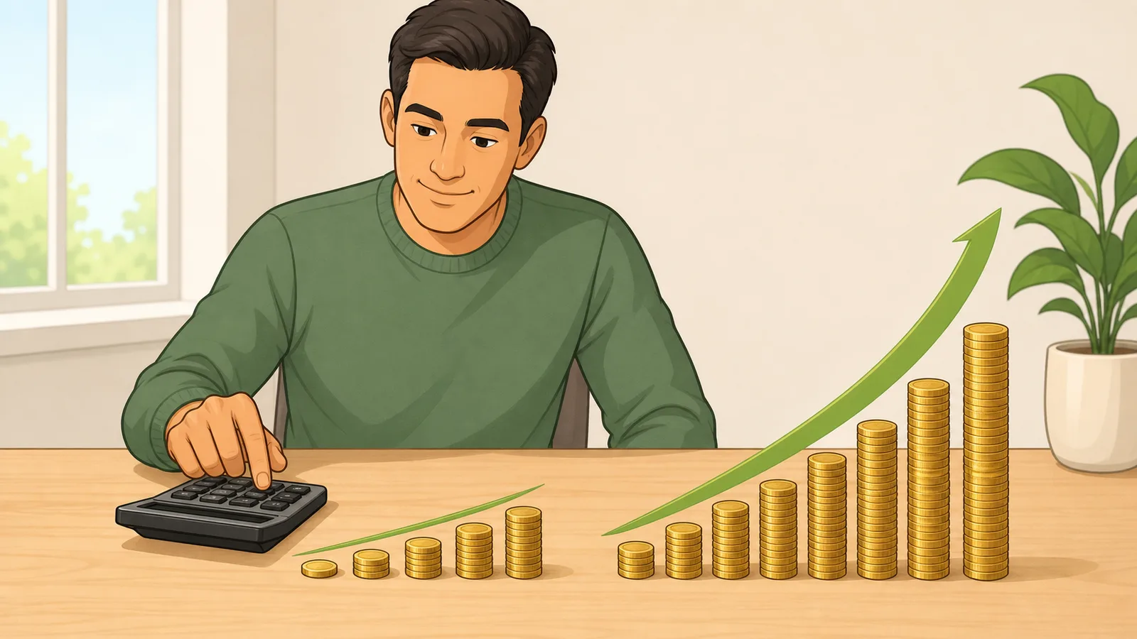 Interest Calculator instructional illustration