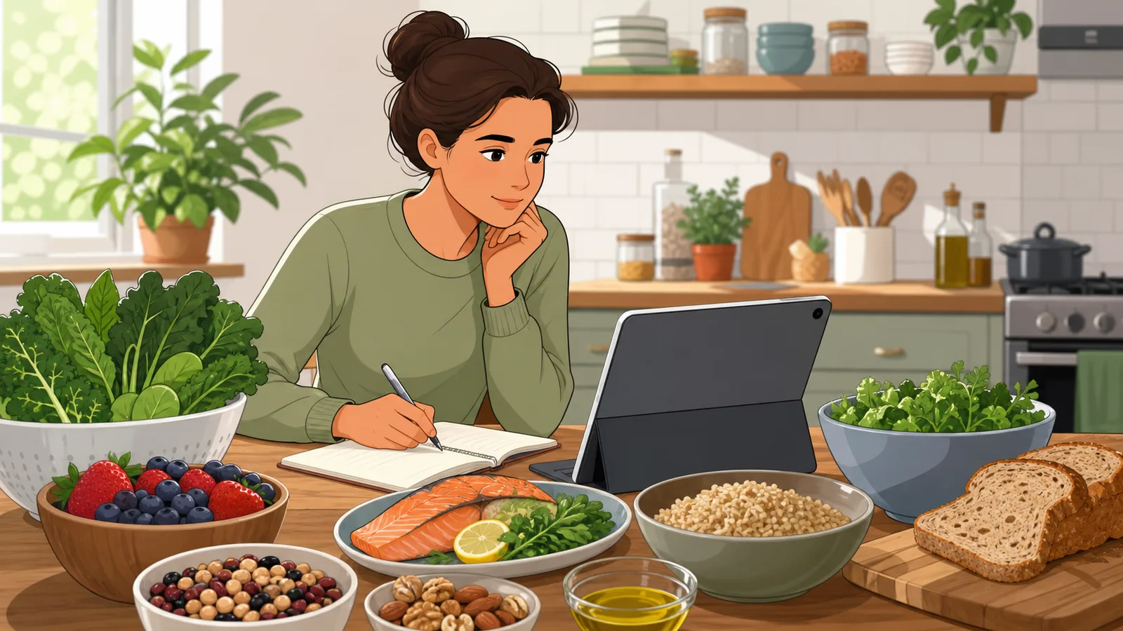 MIND Diet Score Calculator instructional illustration