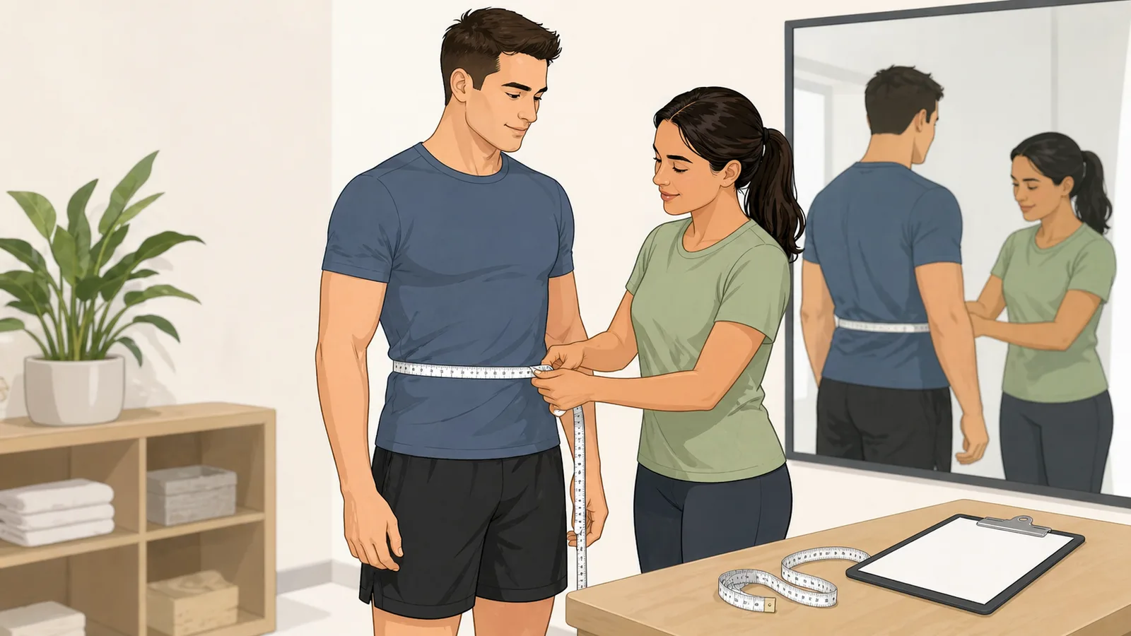 Navy Body Fat Calculator instructional illustration