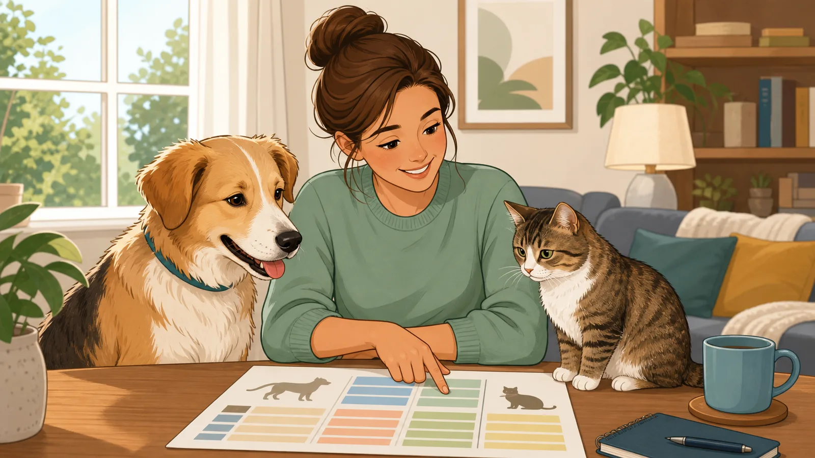 Pet Age Calculator instructional illustration